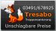 Ein Fuchs und Text: Tresabo Treppensanierung, 03491/678925, unschlagbare Preise.