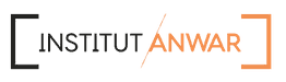 Logo de l'Institut Anwar avec texte noir et orange sur fond marron.