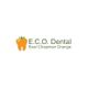 Logo of E.C.O. Dental with tooth graphic resembling an apple, text reads "East Chapman Orange."