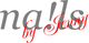 Logo mit dem Text "nails by Jenny" in Grau und Rot.