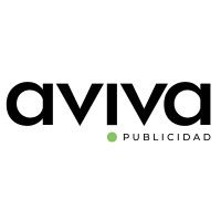 Logo de Aviva Publicidad con texto negro y un punto verde.
