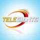 Logo with the text "TELEGIANTS" in gradient colors and a circular design on a blue background.