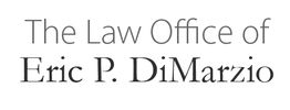 Text: "The Law Office of Eric P. DiMarzio" in elegant black and gray font.
