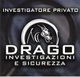 Logo con drago e testo: "Investigatore privato, Drago Investigazioni e Sicurezza".