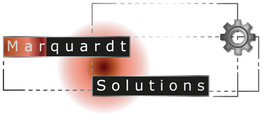 Logo mit Text "Marquardt Solutions" und einem Zahnrad rechts.