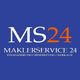 Blaues Logo von MS24 Maklerservice mit Text: Finanzierung, Bewertung, Verkauf.
