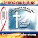 Unternehmenslogo mit Kreuz, Slogan „Der Glaube ist da, für das Unmögliche. Jesus Christus rettet.“