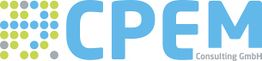 CPEM-Logo mit bunten Punkten und Schriftzug „Consulting GmbH“ in Blau und Grün auf Weiß.