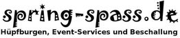 spring-spass.de-Logo mit Text: Hüpfburgen, Event-Services und Beschallung.