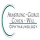 Logo with text: "Armstrong, George, Cohen, Will Ophthalmology" with a teal arc on the side.