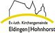 Silhouette von Kirchen und Text "Ev.-luth. Kirchengemeinde Eldingen | Hohnhorst".