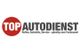 Logo: "TOP AUTODIENST" in Rot und Grau mit Text "Reifen, Autoteile, Service - günstig vom Fachmann!".