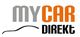 Logo mit Schriftzug "MY CAR DIREKT" und stilisierter Fahrzeuglinie darunter.