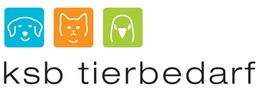 Logo mit Symbolen von Hund, Katze, Vogel und Text "ksb tierbedarf".