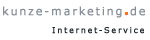 Logo mit der Aufschrift "kunze-marketing.de" und "Internet-Service" darunter.