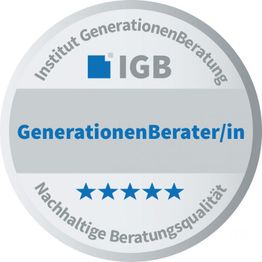 Siegel des Instituts GenerationenBeratung für GenerationenBerater/in mit fünf Sternen.