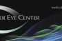 Text reads "Eye Center" with a colorful wave pattern on a black background.