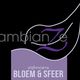 Logo met de tekst "Zijlmans Bloem & Sfeer" en een gestileerd paarse blad op zwarte achtergrond.