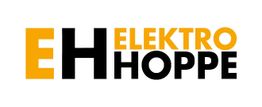 Logo mit Text "Elektro Hoppe" in Schwarz und Orange.