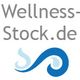 Logo mit Text "Wellness-Stock.de" und blauer Wellenform darunter.