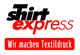 Logo mit Text: "shirt express" und "Wir machen Textildruck".