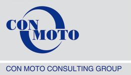 Logo der Con Moto Consulting Group in Blau und Grau.