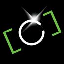 Grünes Klammerzeichen umkreist einen weißen Buchstaben „C“ mit einem Lichtreflex auf schwarzem Hintergrund.