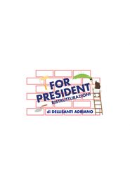 Logo "For President Ristrutturazioni" con pennelli, parete in mattoni e scaletta.