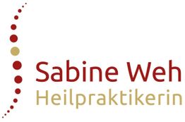 Logo mit Text „Sabine Wehrheimer Heilpraktikerin“ und roten Punkten auf weißem Hintergrund.
