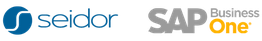 Logotipos de Seidor y SAP Business One, en azul y gris respectivamente.