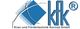 Logo der "Kran und Fördertechnik Konrad GmbH" in Blau mit stilisierten Formen.