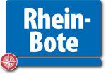 Logo mit blauem Hintergrund und weißem Text "Rhein-Bote" sowie Kompass in der unteren Ecke.