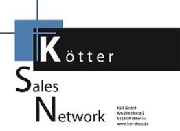 Grafik mit Text "Kötter Sales Network", Adresse und Webseite: www.ksn-shop.de.