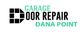 Logo: Garage Door Repair Dana Point with a door icon on the left.