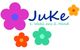 Buntes Logo mit Blumen und Text: "JuKe 1. Wahl aus 2. Hand".