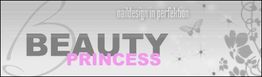 Banner mit "Beauty Princess", Schmetterlingen und Blumen. Oben steht "naildesign in perfection".