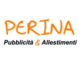 Logo con la scritta "PERINA Pubblicità & Allestimenti" in arancione e nero.