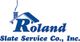 Logo of Roland Slate Service Co., Inc. with a house roof and chimney design.