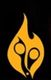 Logo stilizzato con due cerchi arancioni su sfondo nero, simile a una fiamma.