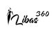 Silhouette of a woman in a dress next to the text "Libas 360" in stylish font.