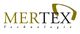 Logo von "MERTEX Technologie" in stilisierten Schriftarten mit einem grafischen Akzent oben rechts.