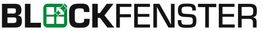 Logo mit Schriftzug "BLOCKFENSTER"; das "O" ist ein stilisiertes, grünes Fenster.