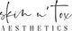 "Skin n' Tox Aesthetics" logo in elegant, handwritten and serif fonts.