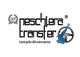Logo di "Peschiera Transfer" con mappa blu e volante; motto: "Lasciati guidare dalla nostra esperienza".