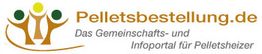 Logo von Pelletsbestellung.de mit dem Text: "Das Gemeinschafts- und Infoportal für Pelletsheizer".