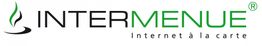 Logo mit Text "INTERMENUE" und Slogan "Internet à la carte", links stilisierte Flamme.