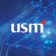 USM logo on a blue digital circuit background with glowing nodes.