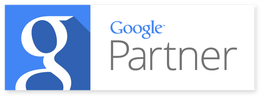 Google Partner-Logo auf weißem Hintergrund.