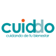 Logo de Cuido con el lema "Cuidando de tu bienestar" en letras verde y naranja.