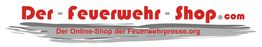 Logo von "Der Feuerwehr-Shop.com" mit Slogan "Der Online-Shop der Feuerwehrpresse.org".